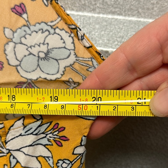 Old Navy Womens Floral Yellow Maxi Dress Cross Back Strappy Summer Boho Artsy - Picture 9 of 10